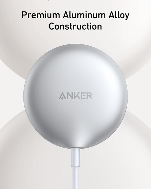 Anker MagSafe Charger Compatible, MagGo Magnetic Wireless Charger (Pad), Qi2 Certified 15W for iPhone 15/15 Plus/15