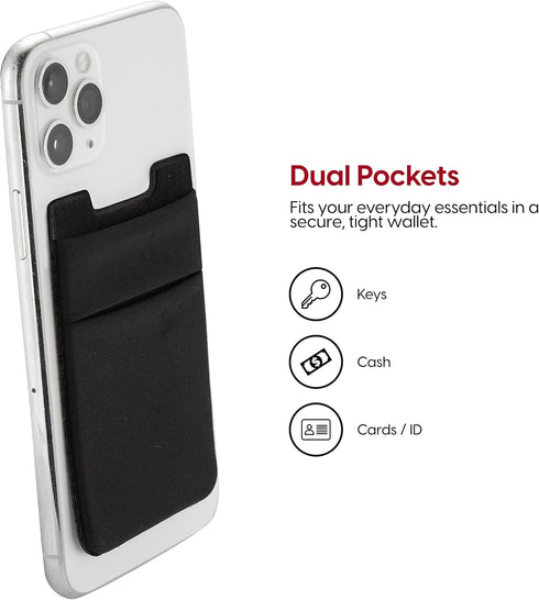 TalkWorks Phone Credit Card Holder, Adhesive Wallet Compatible with iPhone 15 Pro/15 Pro Max, Pack of 3