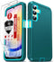 LeYi Samsung Galaxy A25 5G Phone Case, Teal Blue Heavy Duty 3 in 1 Full Body Shockproof Protector with 2Pcs HD Screen