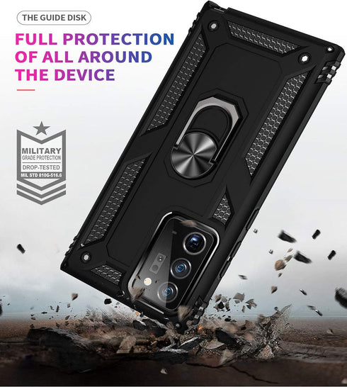ADDIT Case for Samsung Note 20 Ultra, Military Grade with Ring Car Mount Kickstand, Black