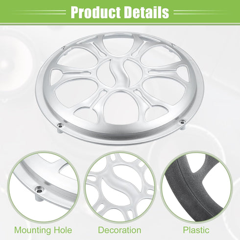 ACROPIX Universal 8" Car Speaker Grills Cover, Round 8 Inch Audio Speaker Subwoofer Guard Protector Case, Silver Tone
