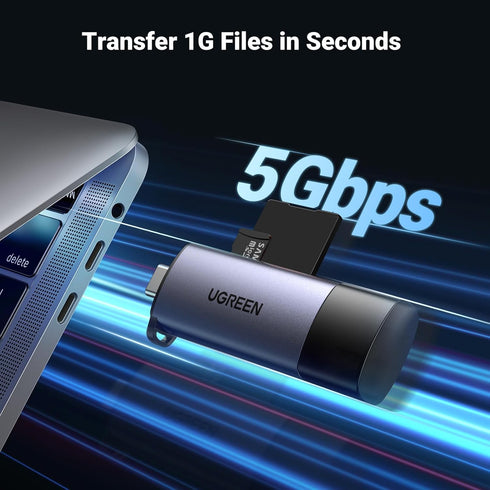 UGREEN Micro SD Card Reader Adapter, USB C USB 3.0 for SD SDHC SDXC MicroSD, Compatible with iPhone 15