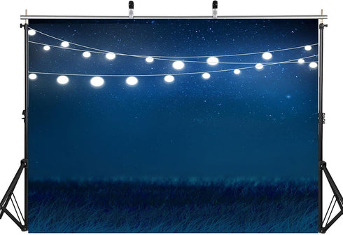 LidyMini 8x8ft Fabric Starry Night Balloon Lights Backdrop Bright Night Photography Background Stunning Sky Nature