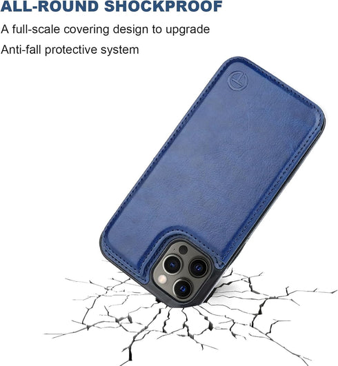 OT ONETOP 12/12 6.1 Inch ONETOP Compatible with Magsafe for iPhone Pro Wallet Case with Card Holder, PU Leather