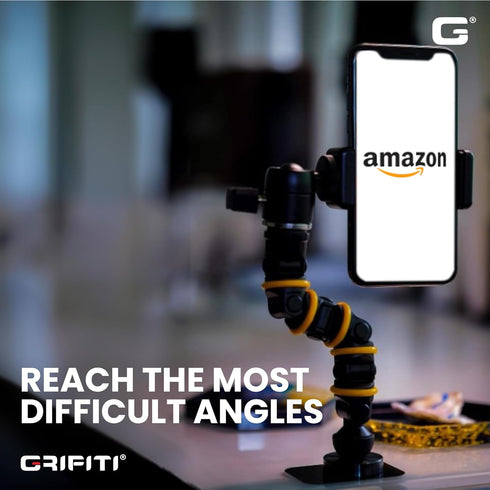GRIFITI Nootle Recon 5 Flex Arm Leg Magnetic Foot Mini Ball Head Camera Mount Stand, 6 Inch Flexible Mevo Mount