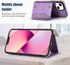 Asuwish iPhone 13 Case: 6.1" Wallet Cover, Card Holder, Tempered Glass Protector, Leather Bling, Purple for Women.