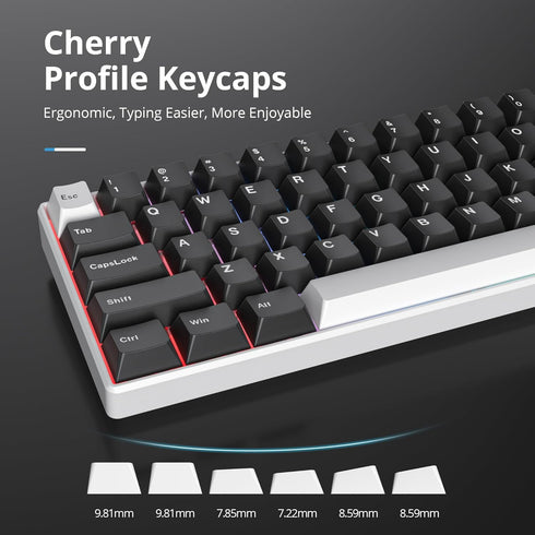GTSP 168-keys PBT Keycaps, Cherry Profile 75 Percent with 6U 7U Spacebar for US Layout Cherry MX Switches