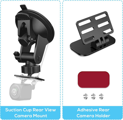 Rear Camera Mount (2 Pcs), Universal Adjustable Back Windshield Camera Mount, Dash Cam Rearview Camera Bracket for Car
