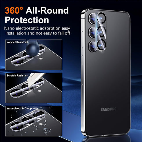 UniqueMe Samsung Galaxy S24 Plus Screen Protector 2 Pack + Camera Lens Protector 2 Pack, HD Clear Anti-Scratch 9H
