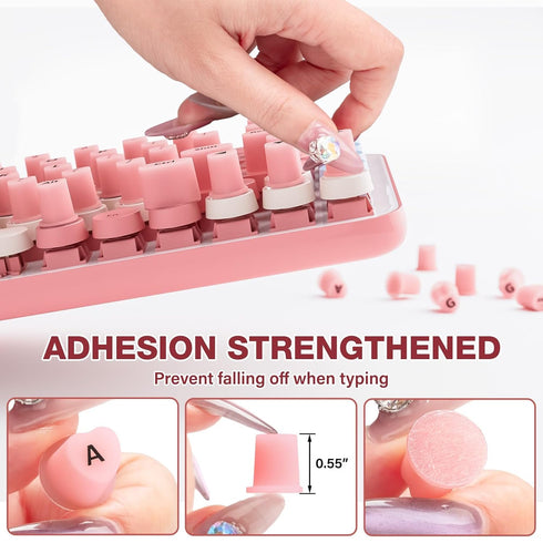 70PCS Raised Keyboard Stickers for Long Nails, Universal Nail Art Keyboard Bubbles, Self-Adhesive Keyboards for Long