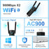 HOUSOLY 6 3dBi 5GHz/2.4GHz 11/10/7 USB WiFi Adapter with Bluetooth Dual Antennas Dual Band Wireless Network Adapter