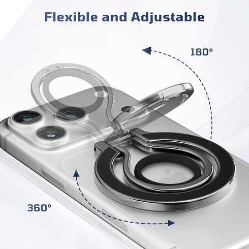 FiKavi Slim Magnetic Phone Ring Holder for Magsafe, Lightweight Phone Finger Snap Grip Kickstand Accessories Compatible
