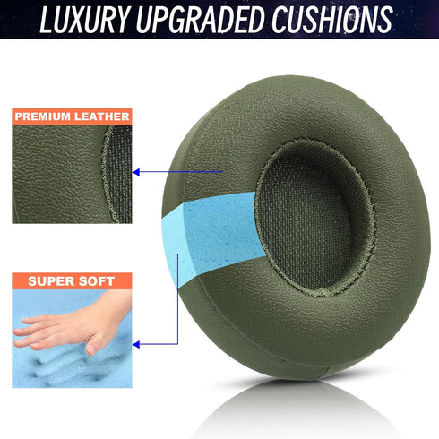 Replacement Earpads for Solo 2 & 3, Memory Foam Ear Cushion Cover Compatible with Beats Solo 2/6 Wireless Headphones