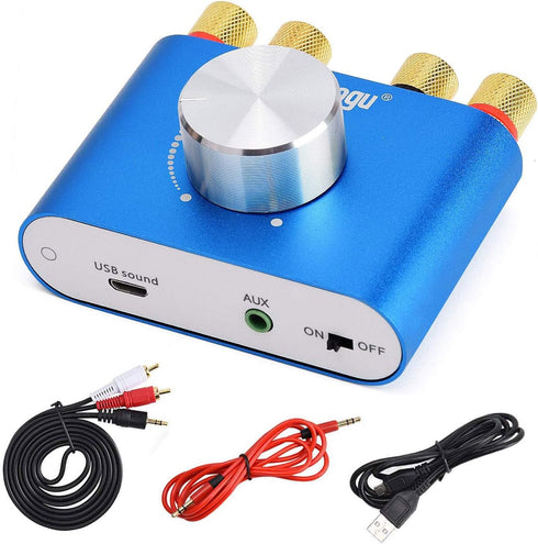 Facmogu F900S Mini Bluetooth 5.0 Digital Amplifier, 2 Channel 80W+80W HiFi Stereo Audio Amp, USB Sound Card Receiver