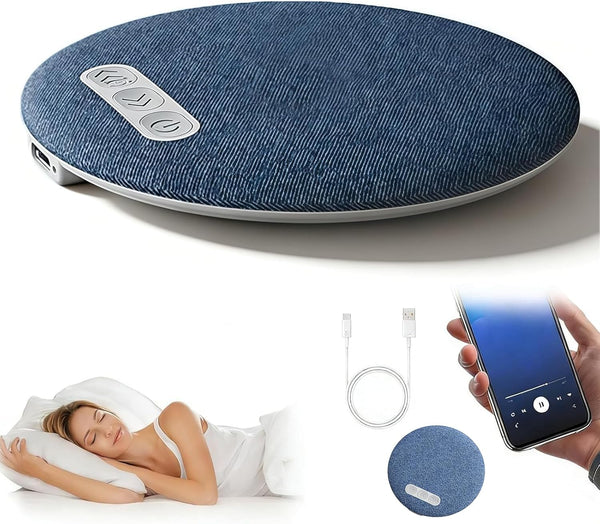 Hi-Fi Bluetooth 5.4 Pillow Speaker, Ultra-Thin Under Pillow Sleep Speaker with White