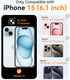 CANSHN Magnetic iPhone 15 Case, Shockproof Protective Cover with Full Camera Protection, Translucent Matte, Black