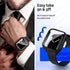 Goton Waterproof Case for Apple Watch 44mm SE (2nd Gen), Tempered Glass Face Cover, Black