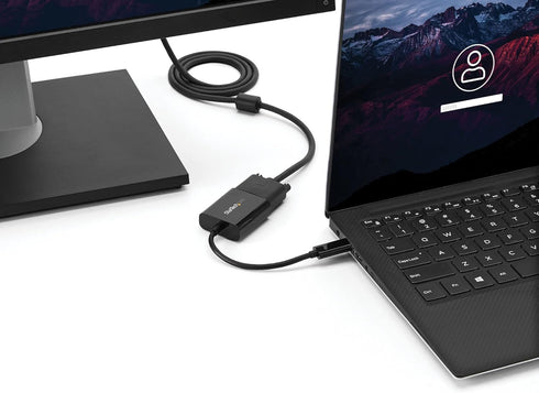 StarTech.com USB-C to VGA Adapter - 1080p Video Converter for MacBook Pro - Black - Type-C to VGA Dongle (CDP2VGA)