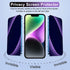 Screen Protector (2 Pack) for iPhone 14, 13, 13 Pro - 6.1 inch Tempered Glass Privacy Protector - Mirror Anti-Blue Light HD Clear Film (Purple)