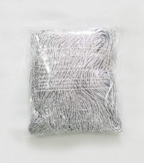 1x2 M Door String Curtain | Rare Flat Silver Ribbon Thread Fringe Window Panel | Room Divider for Wedding Coffee House