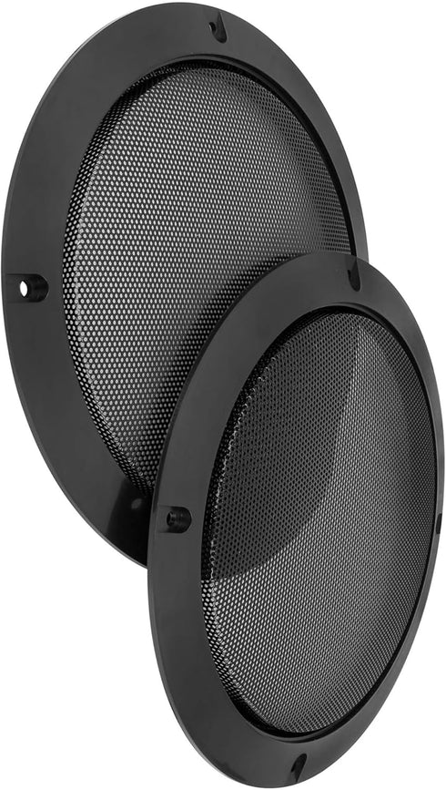 Unifizz 2pcs 7 Inch Metal Glossy Car Audio Speaker Cover Mesh Subwoofer Grill Protector, Black