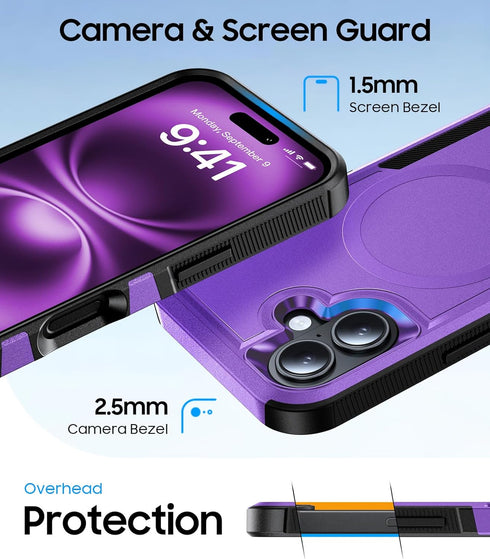 DEVISELOVE 17 iPhone17 6.3", Magnetic for iPhone Case Military-Grade Dual-Layer Shockproof, Heavy Duty Rugged
