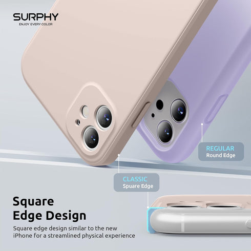 SURPHY iPhone 11 Case - Light Pink Liquid Silicone, Slim Design, Camera Protection, 6.1" for iPhone 11.