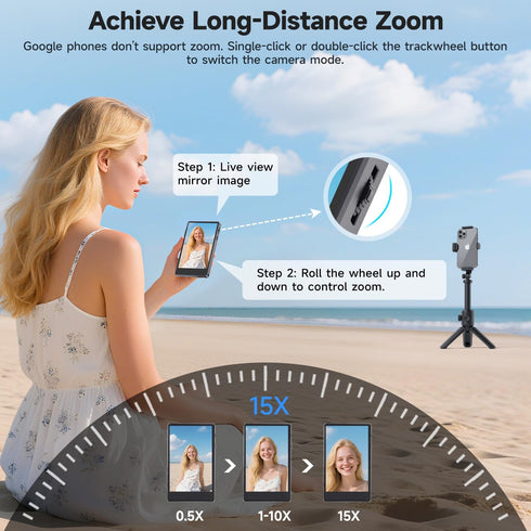 Vlog Selfie Monitor Screen, Magnetic Phone Vlog Selfie Monitor Screen Back Camera Monitor for Vlog Live Stream TikTok