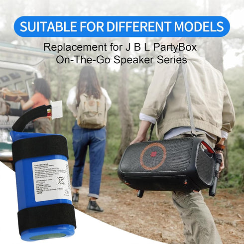 ZTHY SUN-INTE-265 Battery for J B L PartyBox On-The-Go Portable Speaker, 7.2V 2475mAh