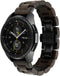 Band 20mm Compatible with Samsung Galaxy Watch, Natural Wooden Stainless Steel Link Bracelet Strap for 40/42/44mm