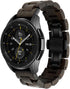 Band 20mm Compatible with Samsung Galaxy Watch, Natural Wooden Stainless Steel Link Bracelet Strap for 40/42/44mm