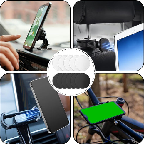 10PCS Phone Metal Plates for Magnetic Car Phone Holders, Strong Self-Adhesive Phone Metal Magnet Stickers for Magnetic