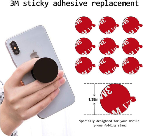 K TOMOTO 10 Pack 3M VHB Sticky Adhesive Pads for Socket Mount Base, Double Side Heat Resistant Strong Sticker