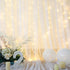 Suppromo 108ft Decorations(2 10ft8ft) White Tulle Backdrop Curtain with Lights String for Parites Sheer Backdrop