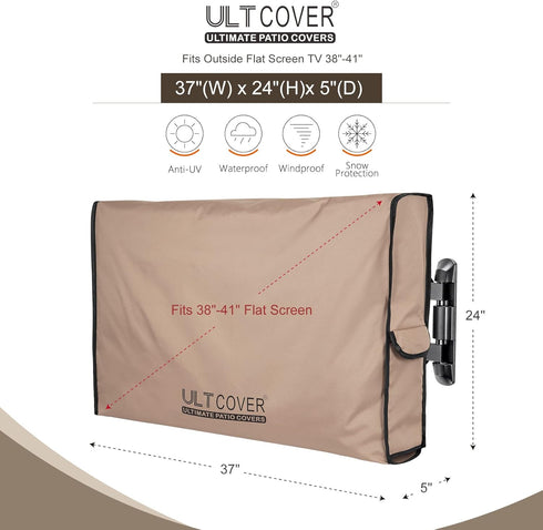 38-41 inch ULTCOVER Waterproof Outdoor TV Cover for Outside Flat Screen Televisions with Mounts and Stands