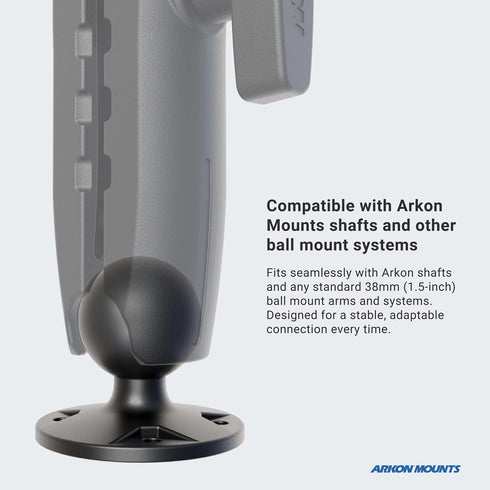 ARKON Mounts Circular 38mm Ball to 4-Hole AMPS Adapter - Permanent Mount for Flat Surfaces