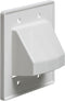 Arlington Recessed Low Voltage Cable Plate, 2-Gang, White, 1-Pack