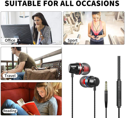 Wired Earbuds with Microphone in-Ear Headphones for Galaxy A14 A23 A13 A03s A12 A22 A32 5G A42 A52 A72 A11 A21 A51 A71