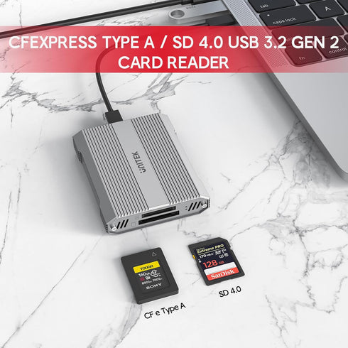 Unitek SD4.0 10Gbps 3.2 2, CFexpress Type A and UHS-II Memory Card Reader, USB Gen CF Express Reader for CFexpress Type