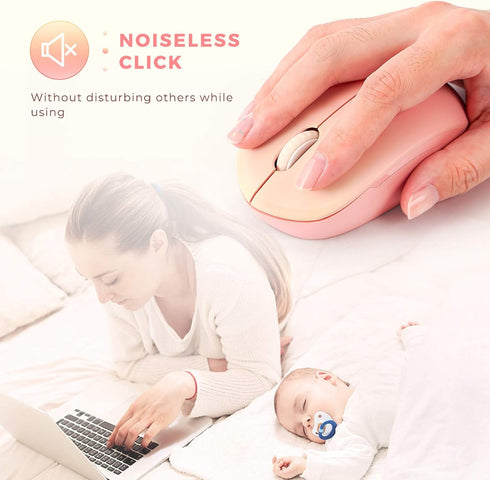 seenda Wireless Mouse - 2.4G Noiseless Mouse with USB Receiver for PC, Tablet, Laptop, Gradient Pink