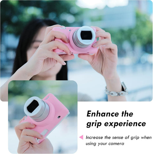Rieibi ZV-1F Soft Silicone Protective Case for Sony ZV1F/ZV-1M2/ZV-1 Mark II Vlog Camera, Lightweight, Pink