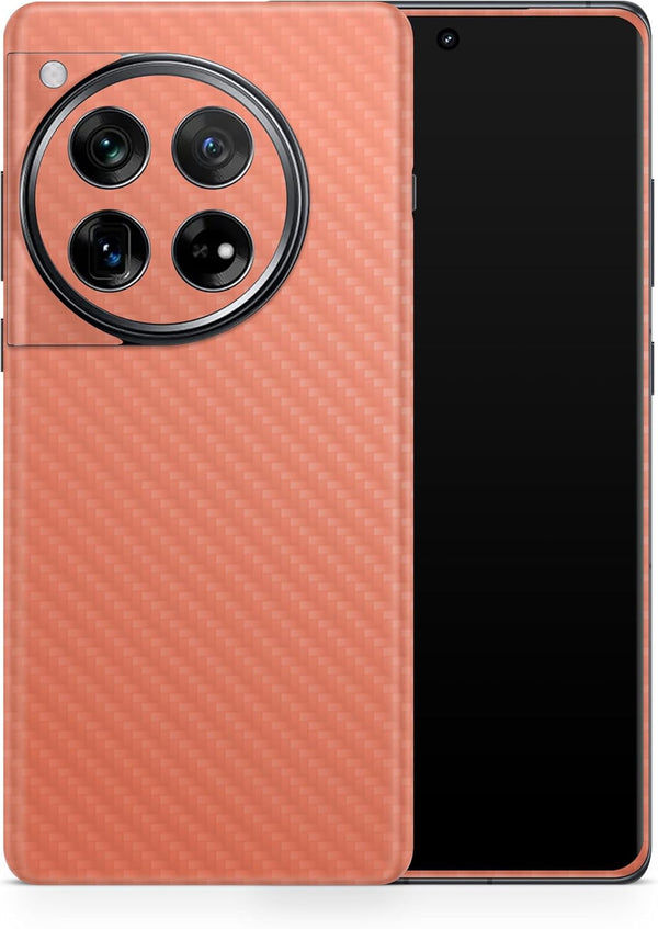 MIGHTY SKINS Carbon Fiber Phone Skin Compatible with OnePlus 12 (2024) - Solid Salmon