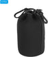 PATIKIL Camera Lens Bag, 2 Pcs 3.5" IDx7.1 H Drawstring Lens Pouch with Thick Neoprene, Lens Case for DSLR, Black.