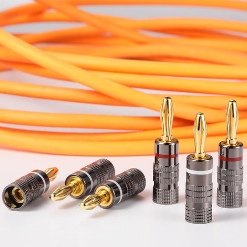Konohan 20 Pairs/40 Pcs Banana Plug Connectors for Speaker Wire, 24K Gold Plated, Dual Screw Lock for Audio Video