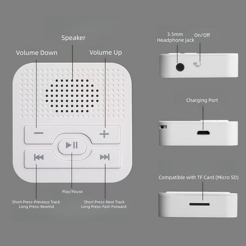 GizmoGlee MP3 4GB 500+ Player: Portable, Screen-Free, with Wired Headphones & Speaker Play. with Memory Card (Stores