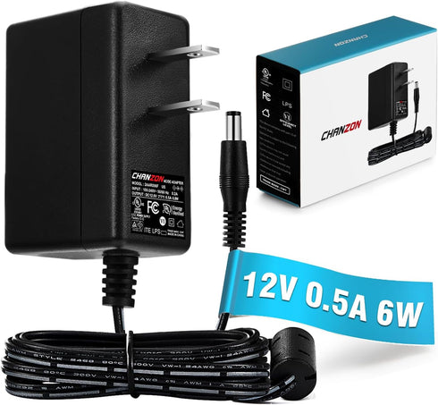 Chanzon 12V 0.5A Power Supply AC DC Switching Adapter, 12 Volt Wall Wart Converter