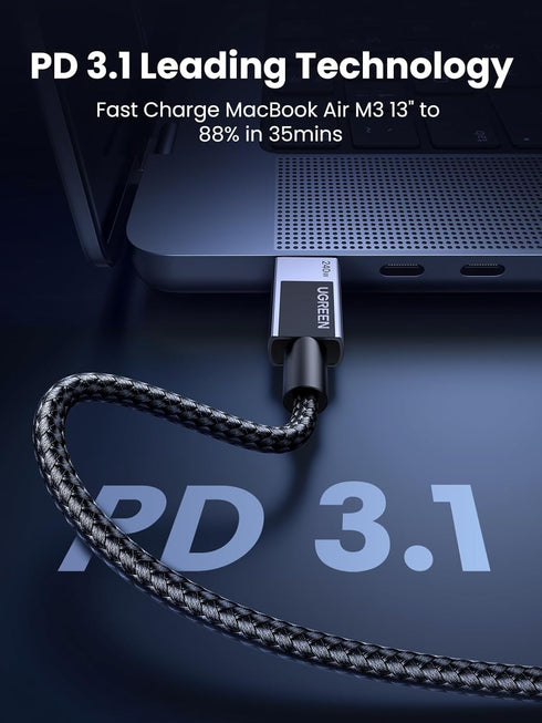 240W 17/17 Pro/17 Max/16, S25/S24, 6, 1.6FT UGREEN USB C to USB C Cable, USB C Cable Fast Charging, USB C Charger Cable