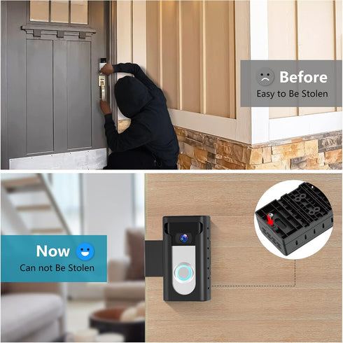 KIMILAR 2024 Upgrade Anti-Theft Video Doorbell Mount, Not Block Doorbell Motion Sensor, Adjustable No-Drill Mounting