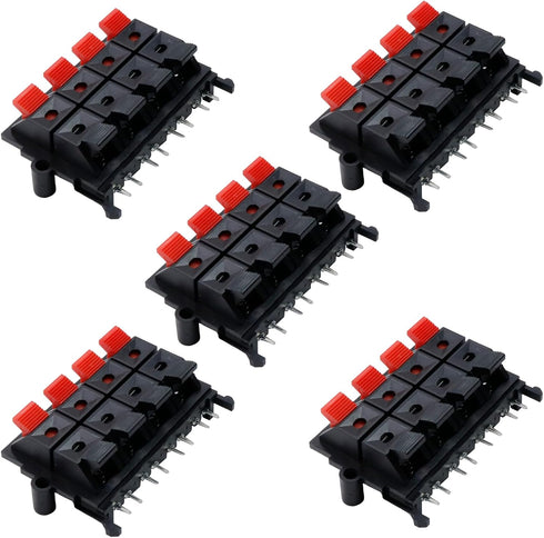 WP8-15 Spring Speaker Terminal Clip Push Release Connector Cable Terminals Strip Block, 5Pcs