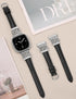 TOYOUTHS Leather Band for Fitbit Versa 4/3/Sense 2, Slim Thin Dressy Designer Premium Leather Strap with Interlock